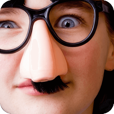 image of kid with funny glasses