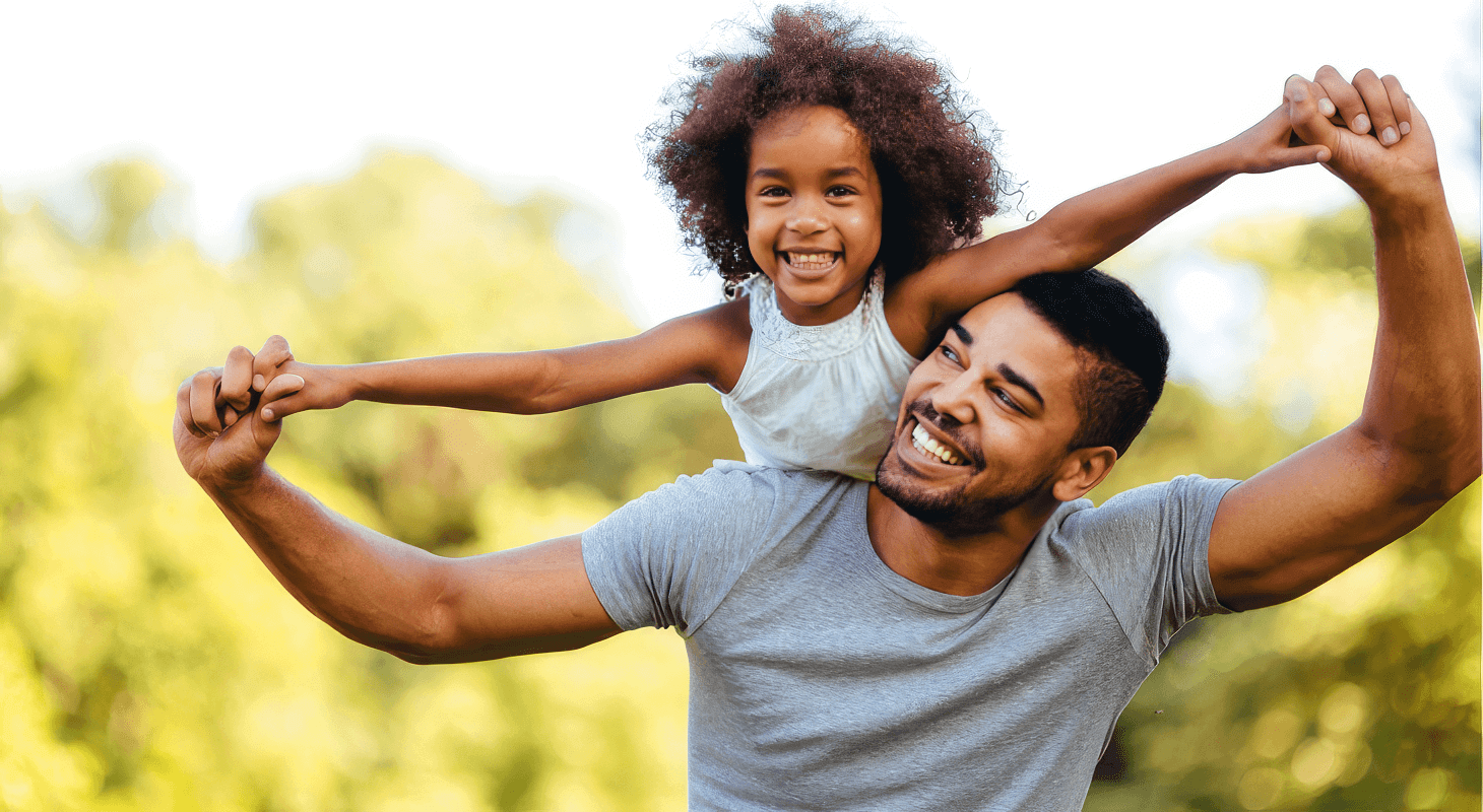 Happy father and daughter