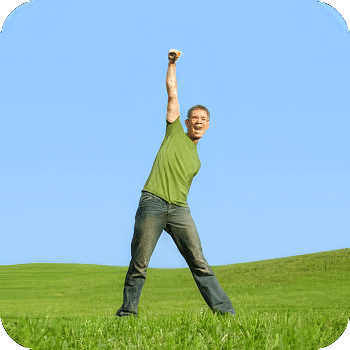 image of man jumping for joy