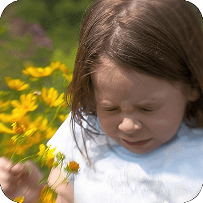 image of young girl about to sneeze