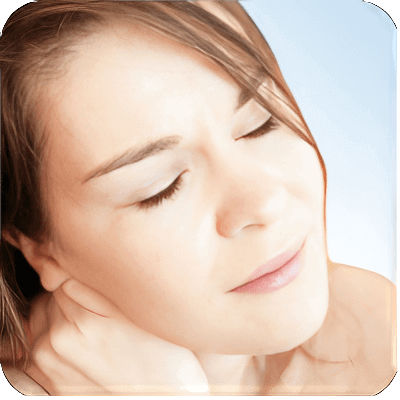 image of woman in pain holding her neck